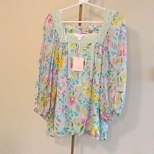 NWT Lauren Conrad Blue Pastel Top (M)